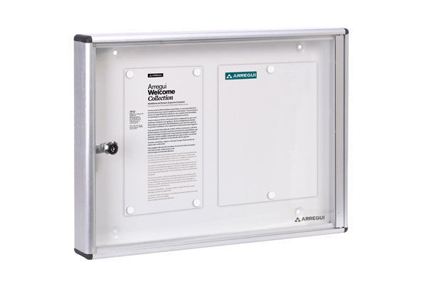 ARMARIO ANUNCIOS ALUM PLATA PAN42 ARREGUI 350X480 MM