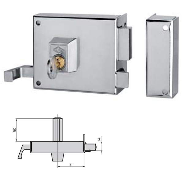 CERRADURA SOBREP IZDA ESMAL 1125AR10I/1 CVL 100 MM