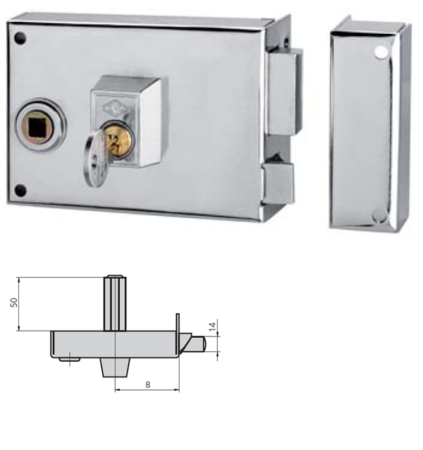 CERRADURA SOBREP DCHA ESMAL 1125BR12D/1 CVL 120 MM