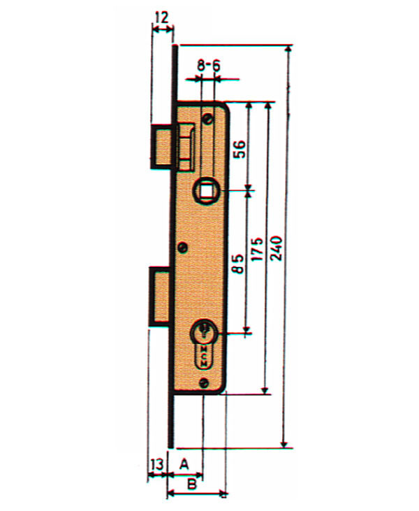 CERRADURA EMBUTIR P/METALICA 1650-21 MCM -