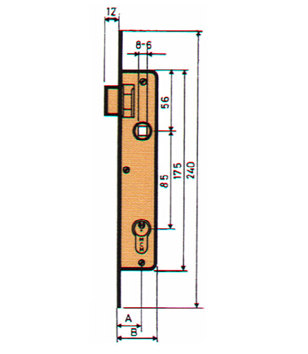 CERRADURA EMBUTIR P/METALICA 1653-21 MCM -