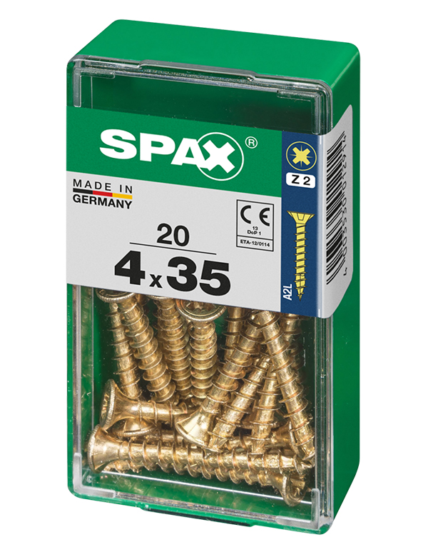 TORNILLO CP YELLOX PZ BL.20 UD SPAX S 4X35 MM