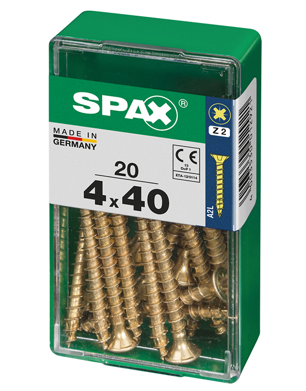 TORNILLO CP YELLOX PZ BL.20 UD SPAX S 4X40 MM