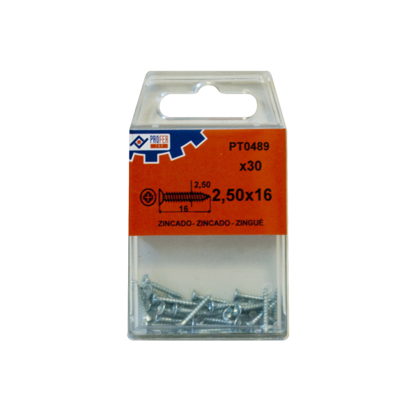 TIRAFONDO C/PLANA POZI ZN C/30 48519-PT0490 PROFER TOP 3X16 MM