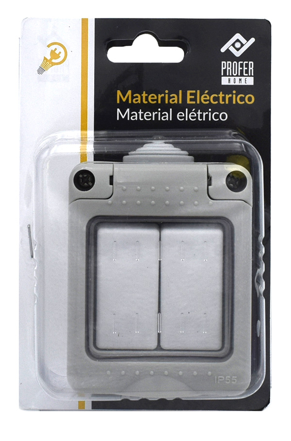 CONMUTADOR DOBLE SUPERFICIE ESTANCO IP55 PH1463 PROFER HOME 10:00 a. m.