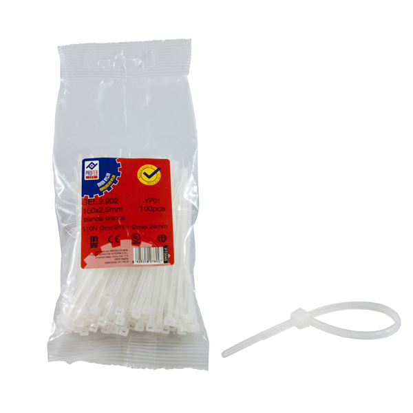 BRIDA NYLON BLANCA B/100 PT0058 PROFER TOP 4,5X430 MM