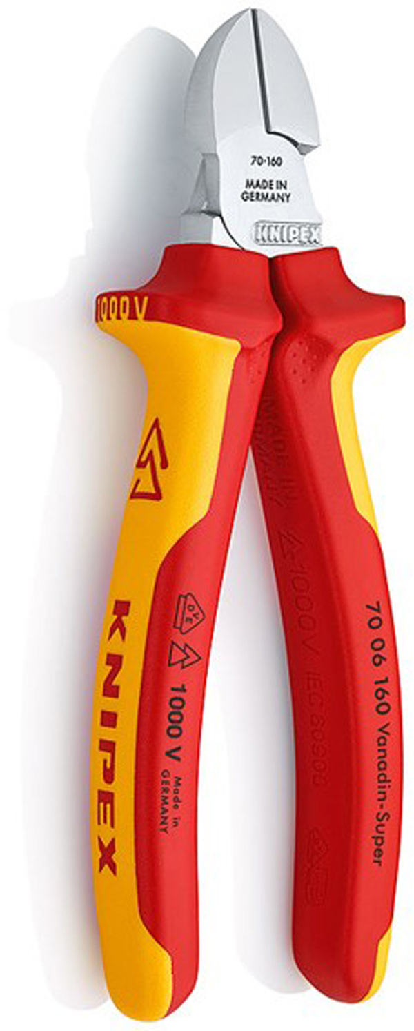 ALICATE C/DIAGON. AISLAD 1000V 70.06.160 KNIPEX 160 MM