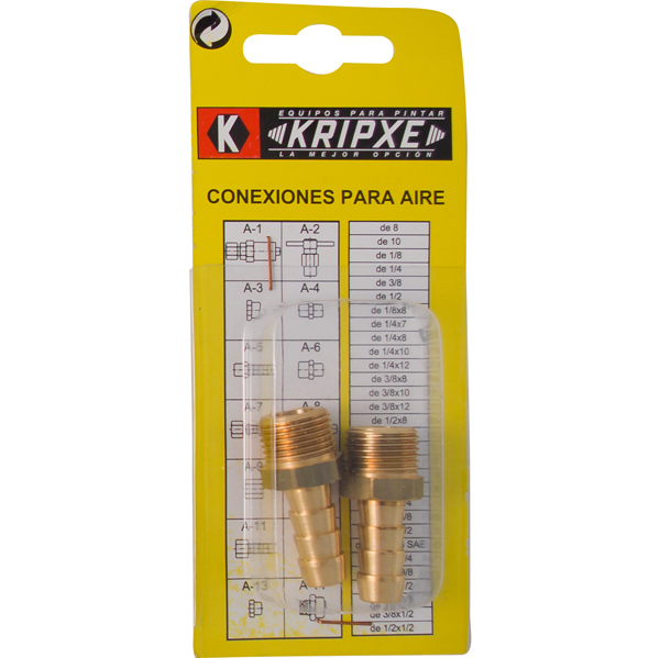 RACOR MACHO MANGUERA BL.2 004930-3710 KRIPXE 3/8X10