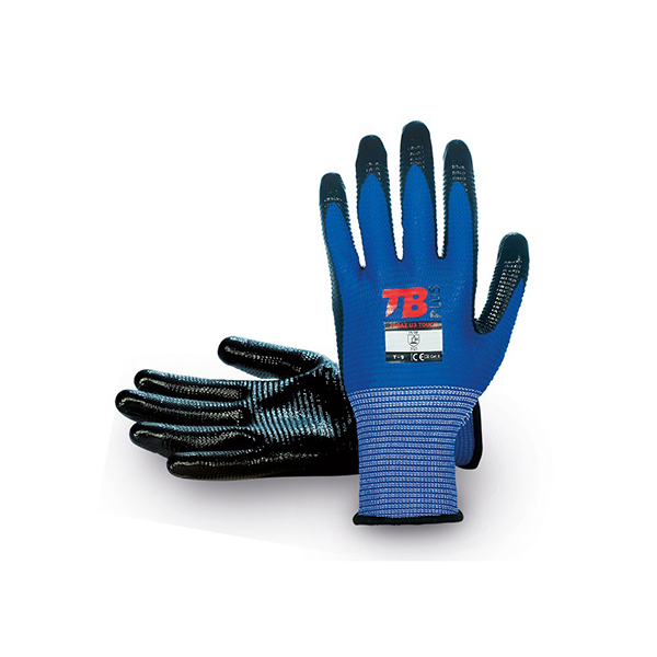 GUANTE NYLON AZUL NITRILO PALMA 700AZ U3 TOUCH BODERO T.7