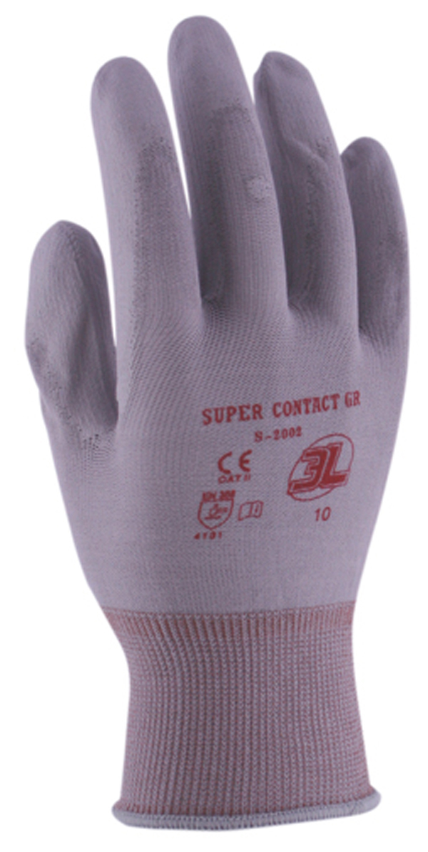 GUANTE NYLON PU. PALMA GRIS S2002 3L SUPERCONTAC GR T.8