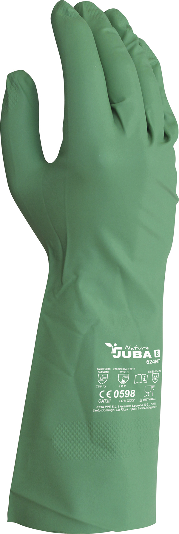 GUANTE NITRILO BIODEGRADABLE H624NT JUBA T.7