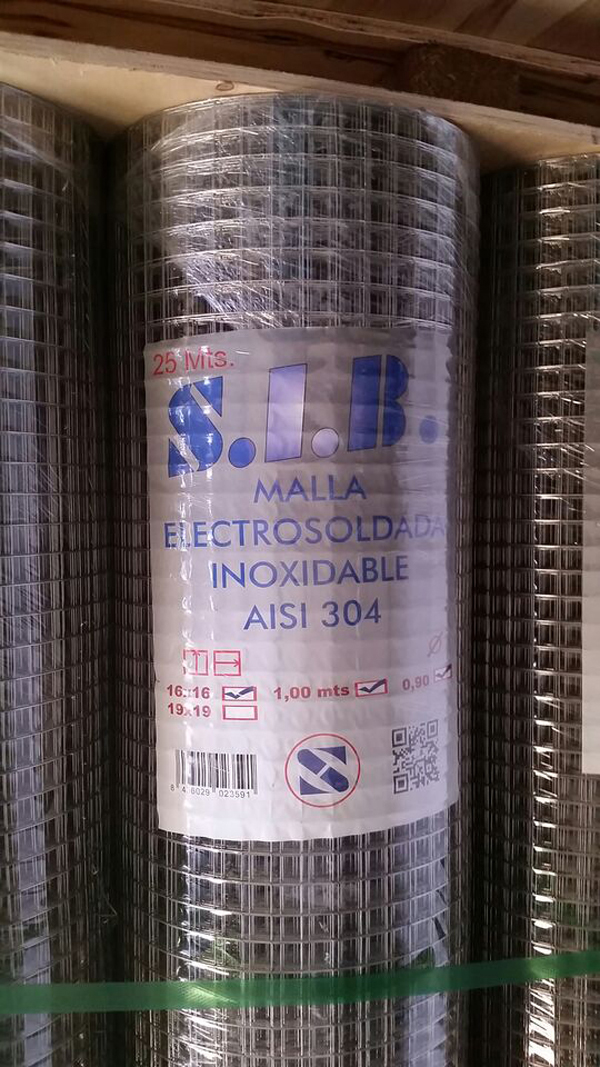 MALLA SOLDADA INOX R25X1M MEI1616091 BELLOSO 16X16X0,9