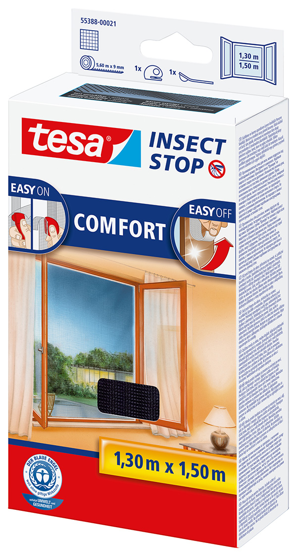 MOSQUITERA VENTANAS NEGRA 55343-00021-00 TESA 1,3X1,5 M